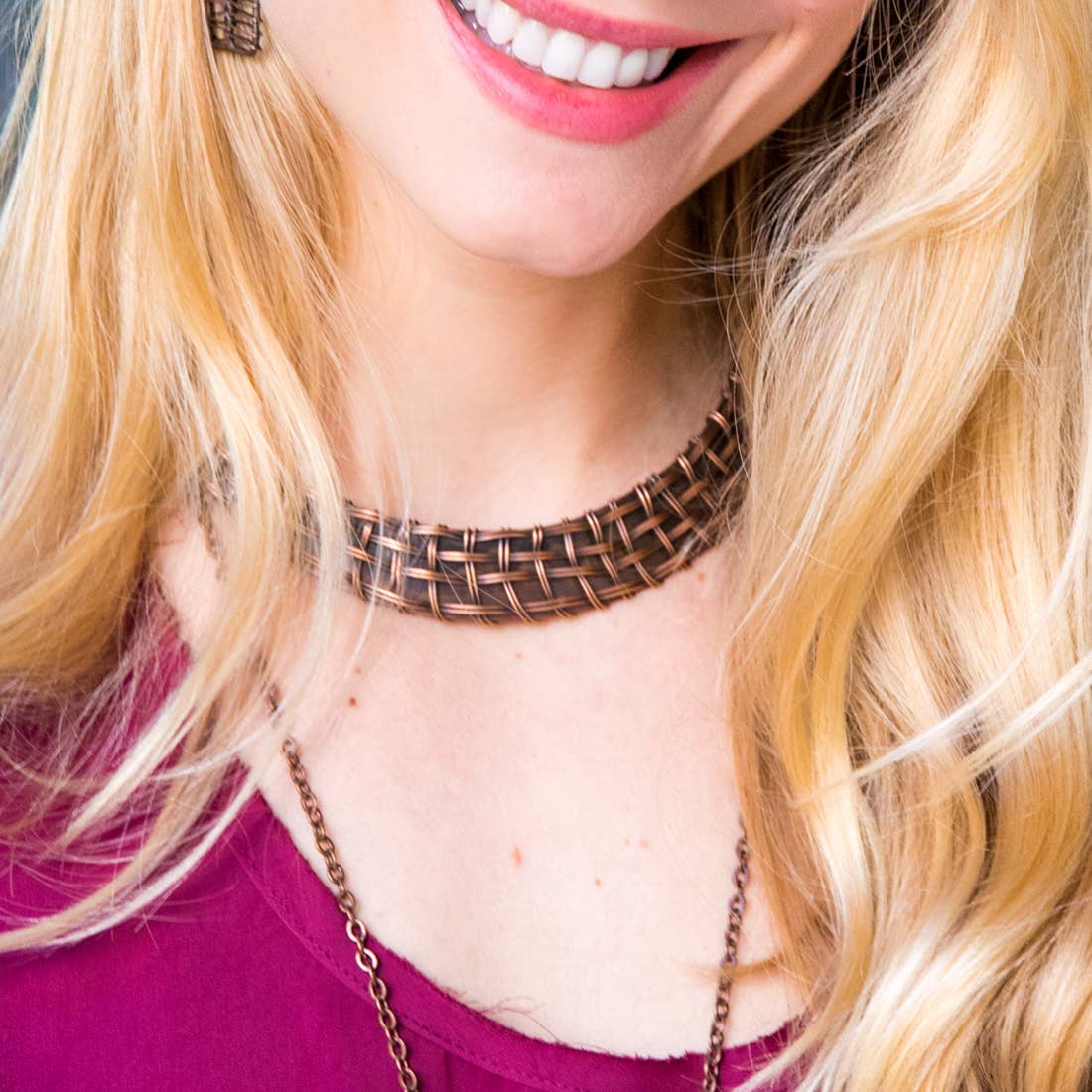 Basketweave Lattice Choker Necklace