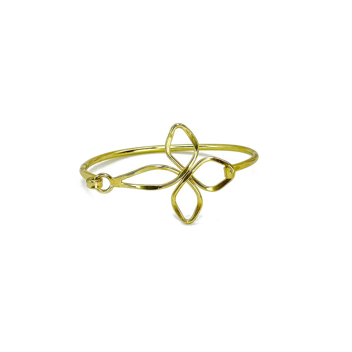 Handcrafted Gold Plated open-work quatrefoil Bracelet