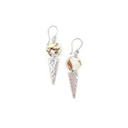 Akriti Silver and Medium Lemon Chrysoprase Earrings