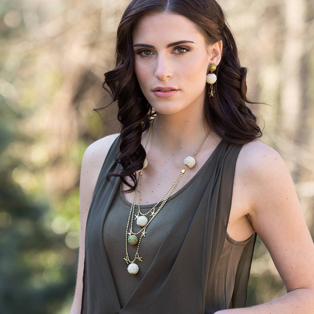 Sachi Calming Sage Collection Necklace - Spheres & Starfish