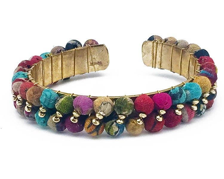 Aasha Kantha Beads Narrow Handcrafted  Bracelet