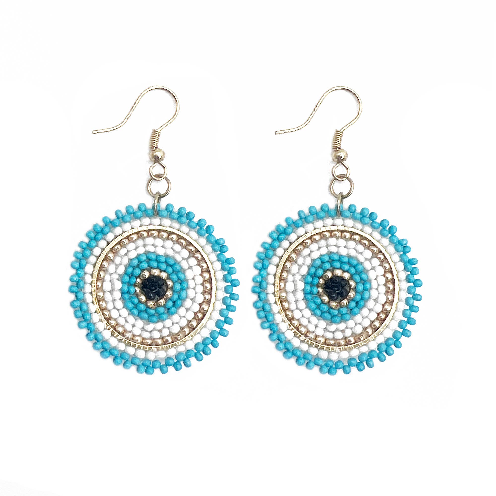 Seed Bead Color Circle Earrings - Multiple Color Styles