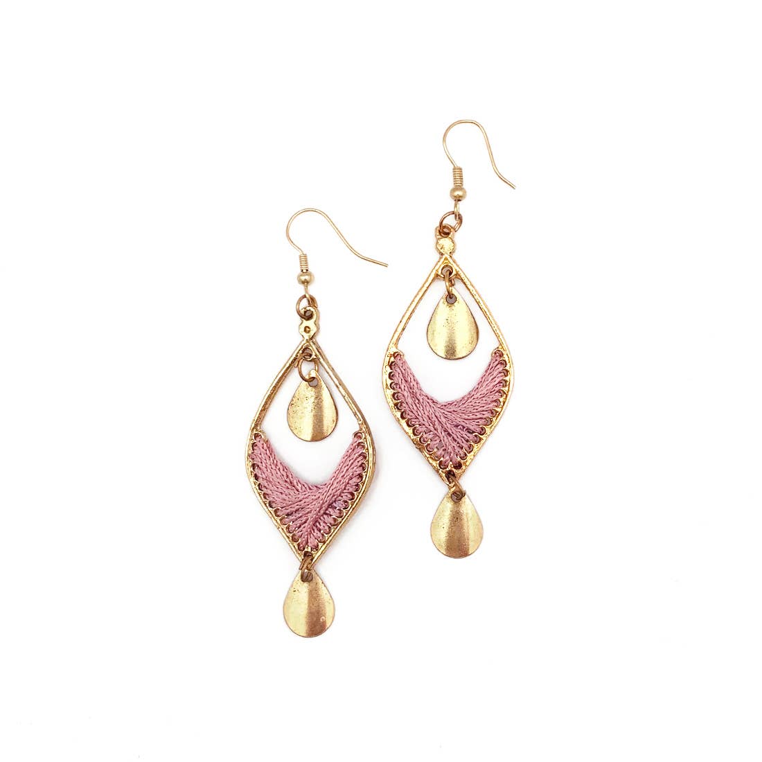 Sachi Desert Arches Collection Earrings - Pink Marquise Drop