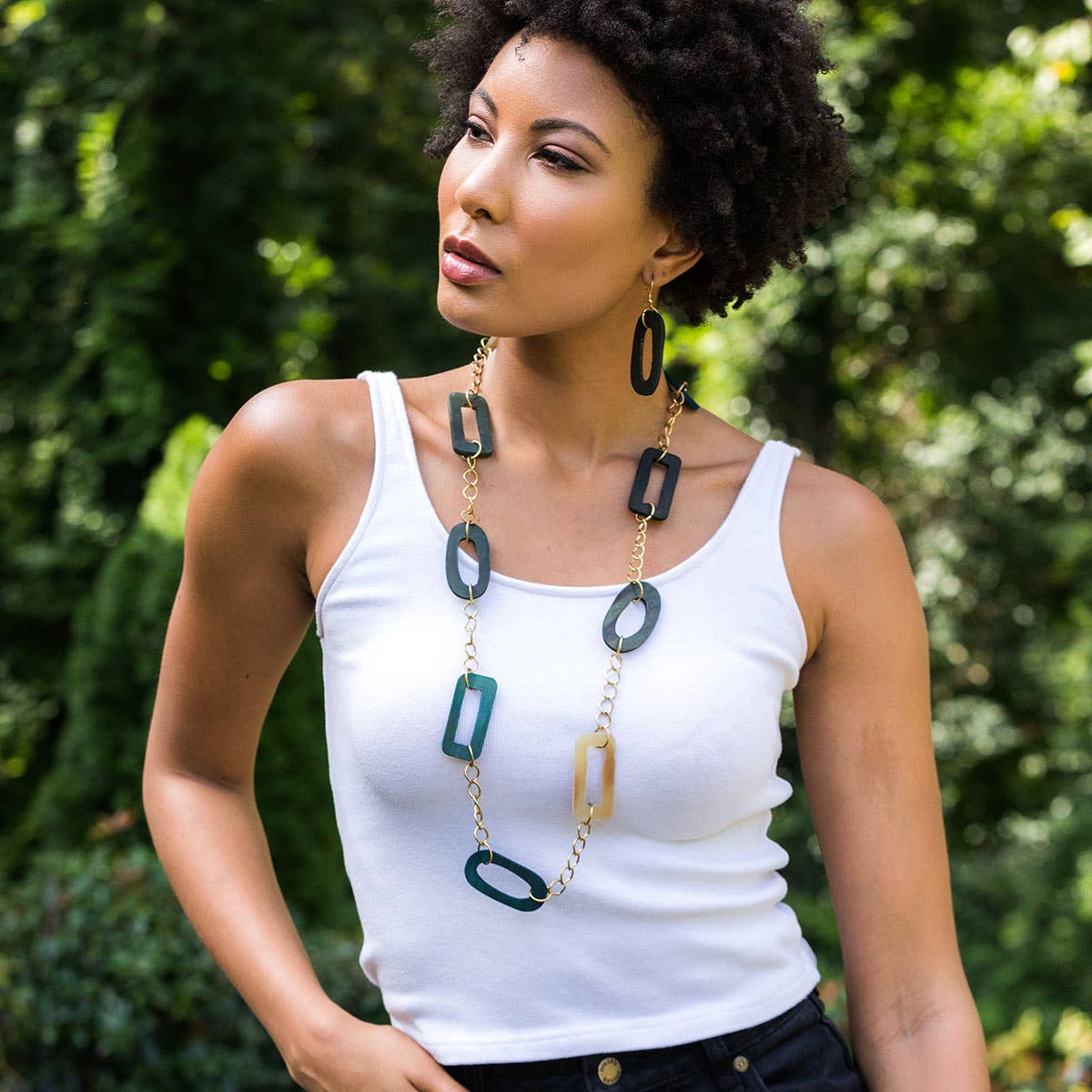 Omala Misty Greens Collection Necklace - Station Necklace