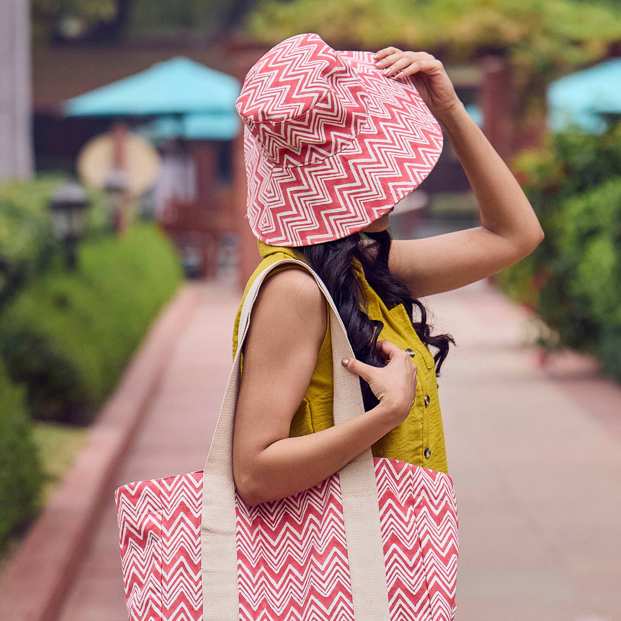 The Block printed Canvas  Chevron Delight Sun Hat
