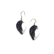 Pewter Earrings - Two Tone Leaves in Silver/Antique Copper