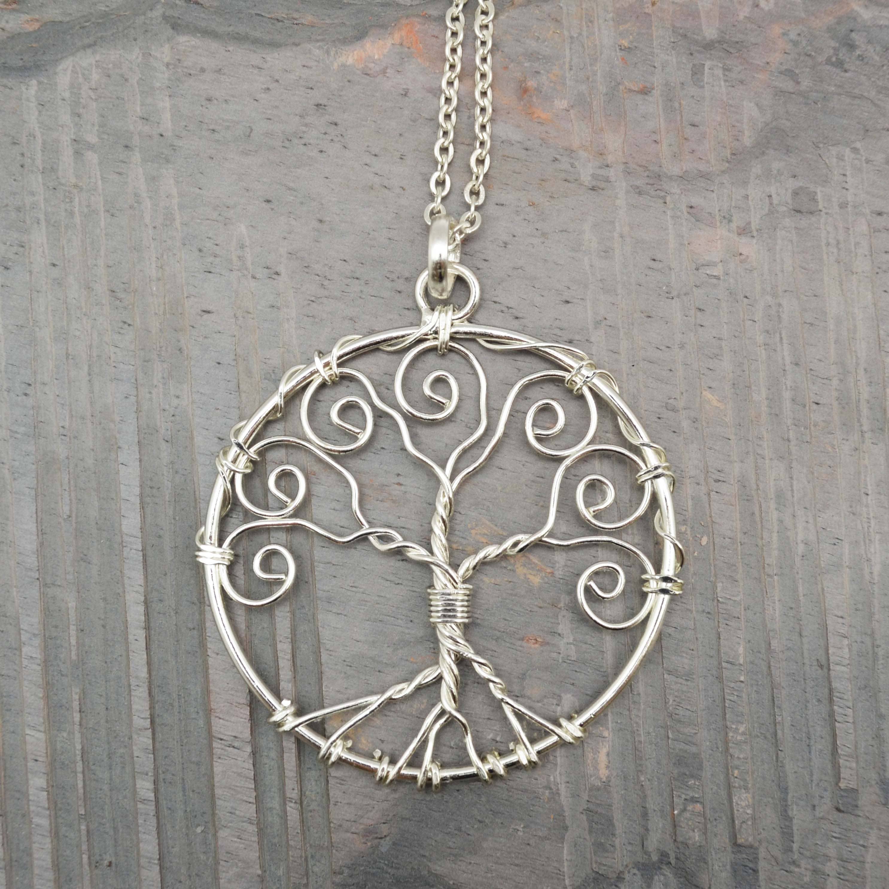 Silver Plated Pendant Necklace - Tree of Life