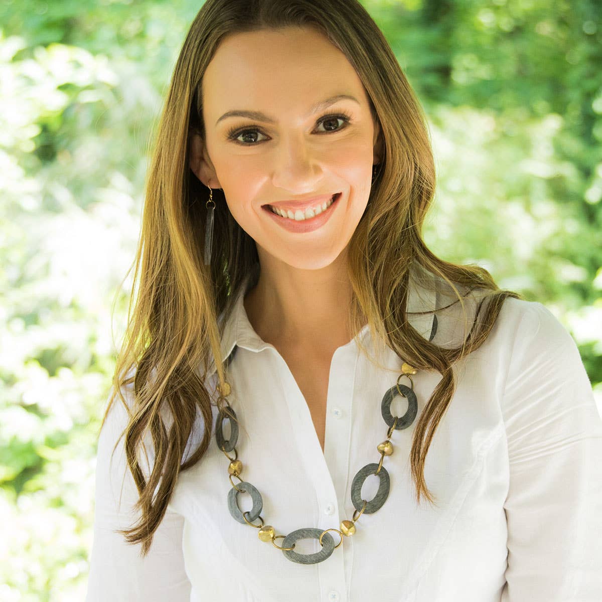 Omala Autumn Neutrals Collection Necklace - Links and Brass