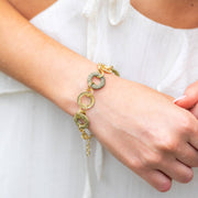 Sachi Raffia Rings Bracelet - Olive and Green Small Rings