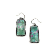 Handicrafted Semiprecious Stone Earrings -Ruby Fuchsite