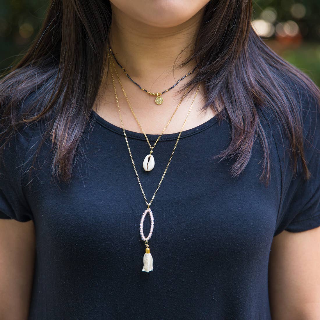 Sachi Shell and Tassel Necklace
