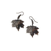 Pewter Earrings - Maple Leaves Antique Copper/Antique Silver