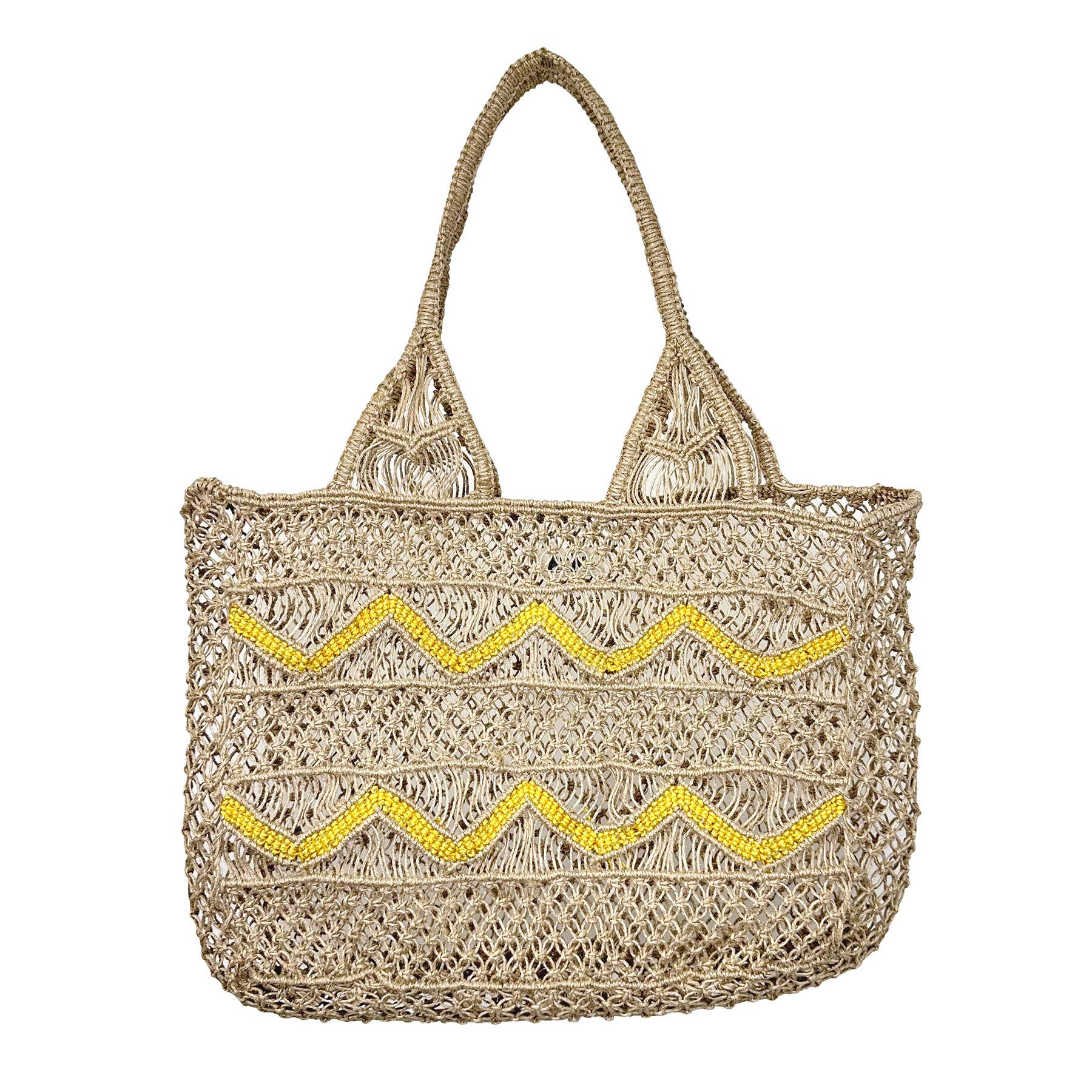 Leona Chevron Woven Jute Beach Bags