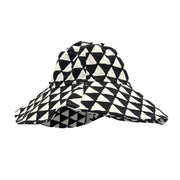 The Block printed Canvas Black Midnight Triangles Sun Hat