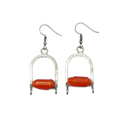Handcrafted Silver Horsehoe Carmelian Earrings