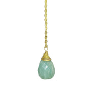 Gold-Plated Amazonite Teardrop Necklace