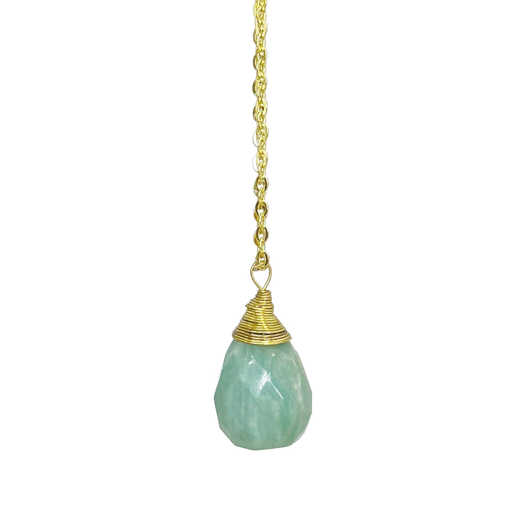 Gold-Plated Amazonite Teardrop Necklace