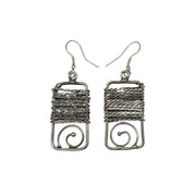 Basketweave Spiral in Rectangle Earrings