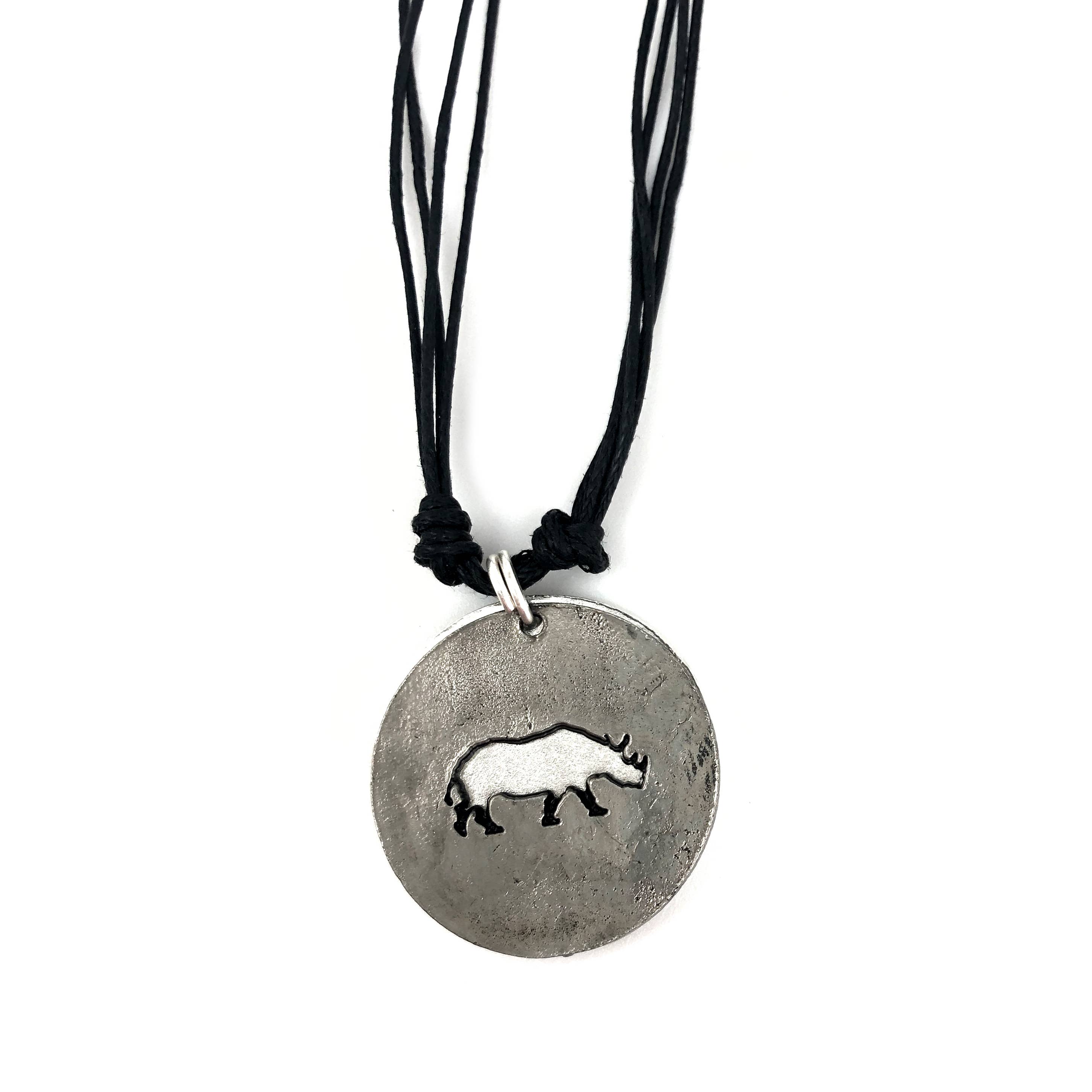 Pewter Necklace - Rhinoceros