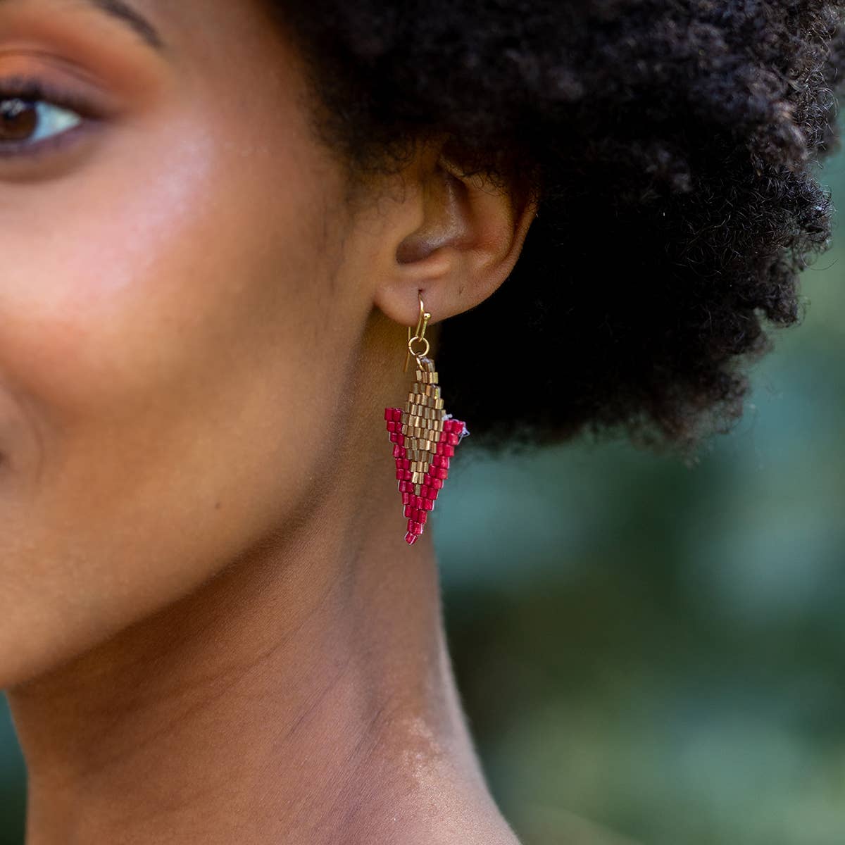 Seed Bead Arrowhead Earrings - Multiple Color Styles
