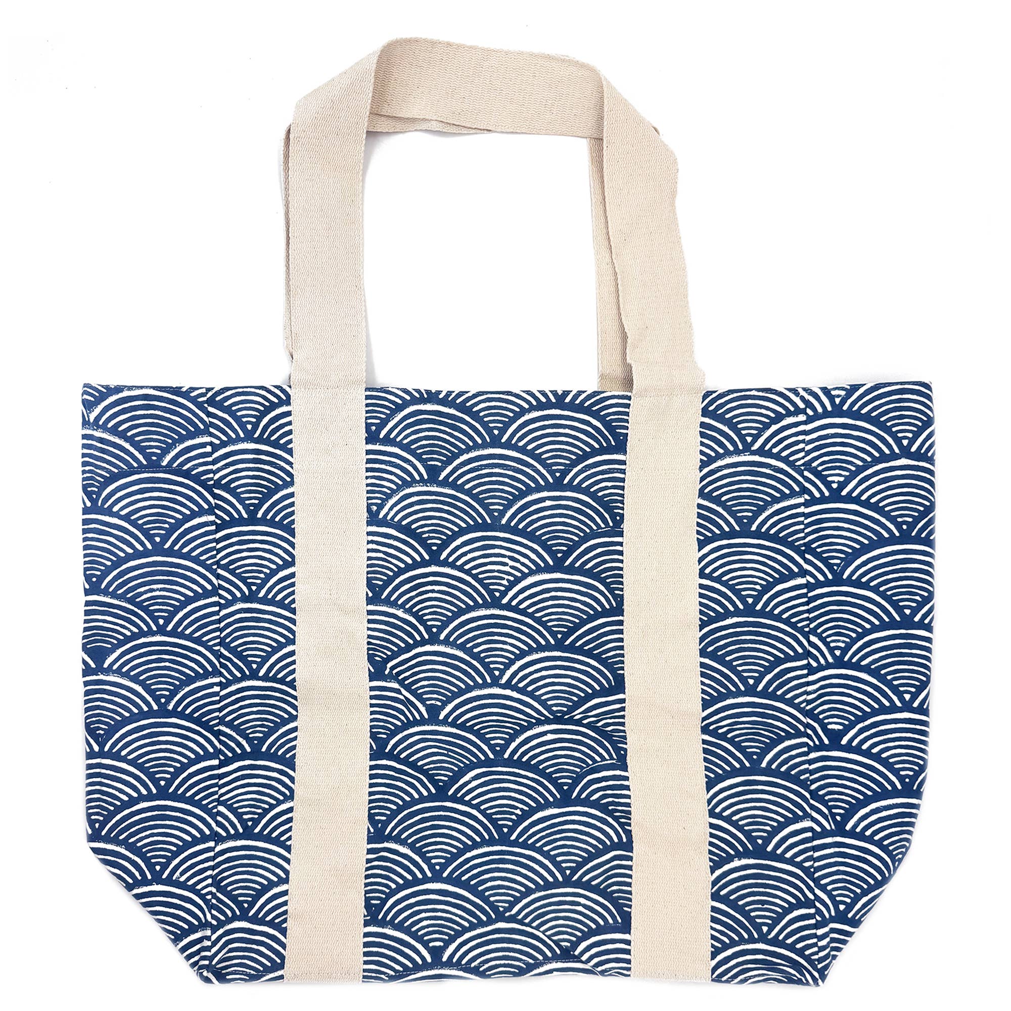 Block Printed Canvas Tote - Rising Sun