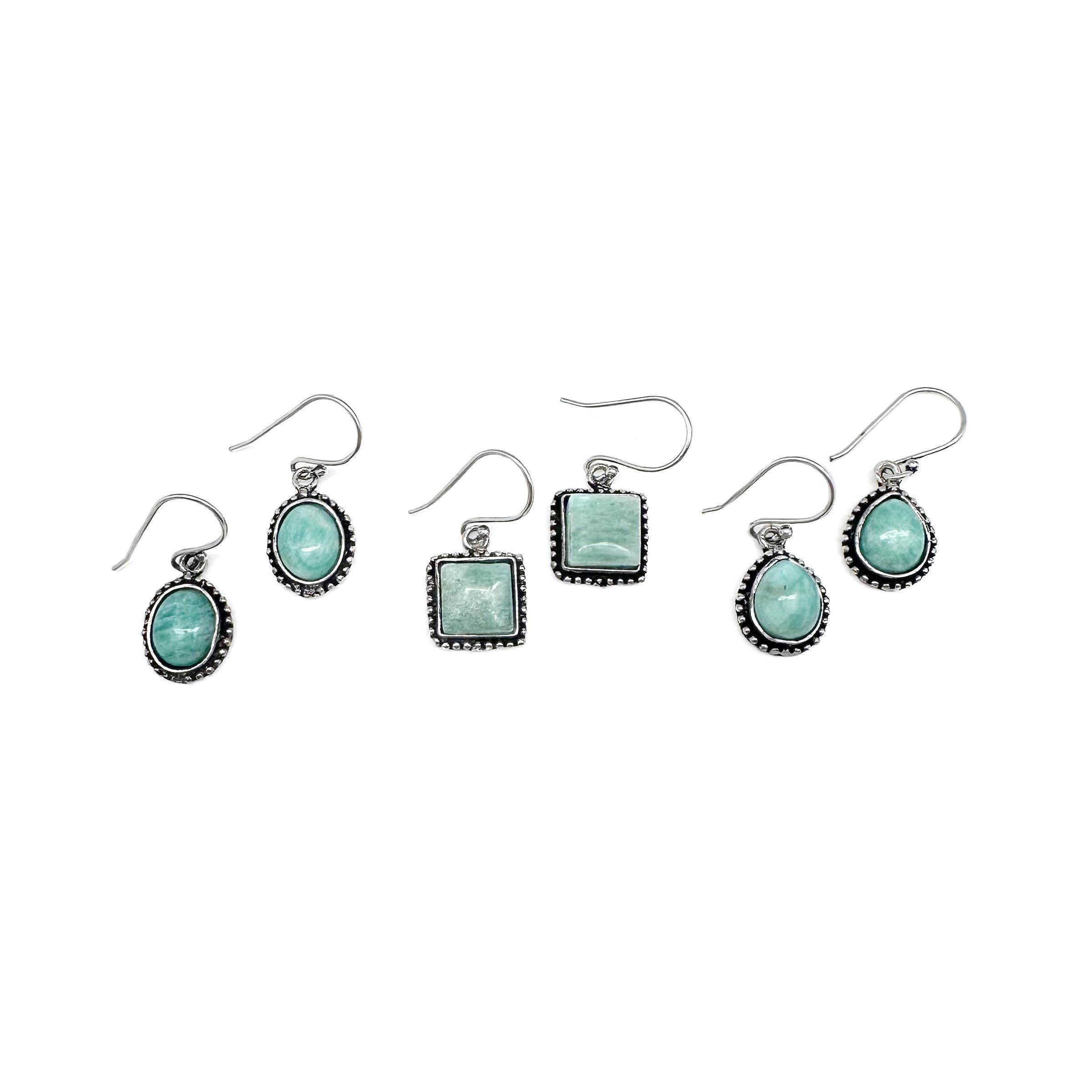 Kashi Semiprecious Small Stone Earrings - Amazonite