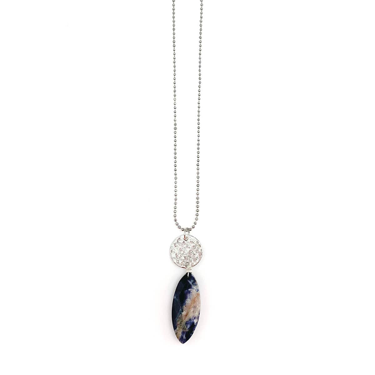 Akriti Silver and Large Faceted Sodalite Necklace