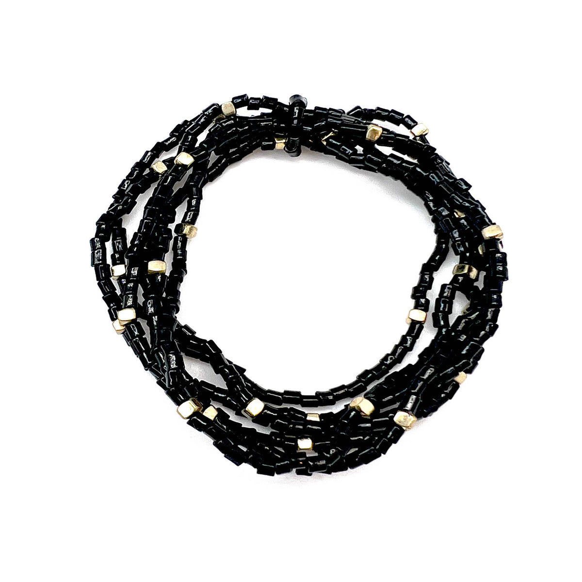 Seedbead Stretchy Bunch Bracelets - Black