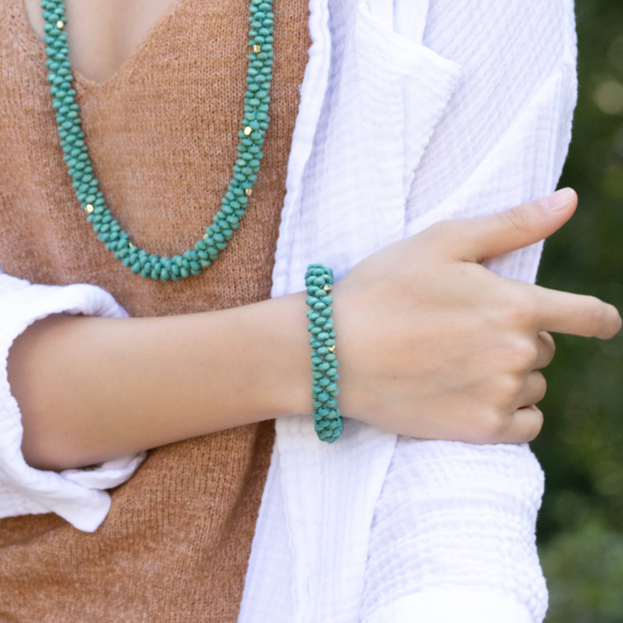 Sachi Chromatic Hues Rope Bracelet  - Sea Green