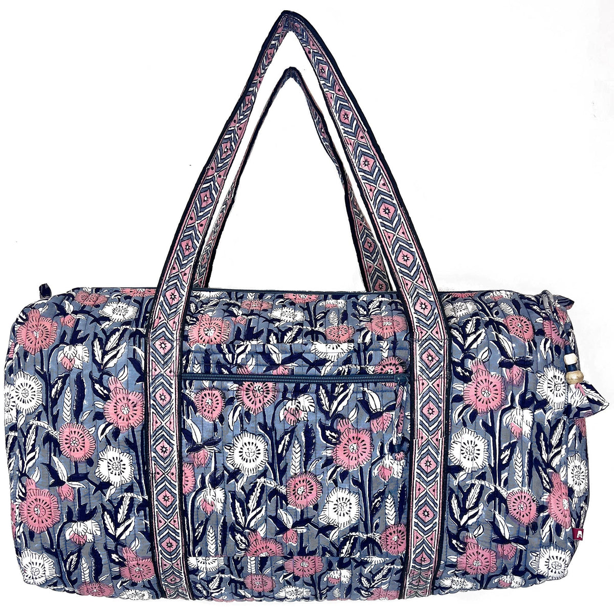 Indigo Palms XL Duffle Bag - Block Printed Organic Cotton