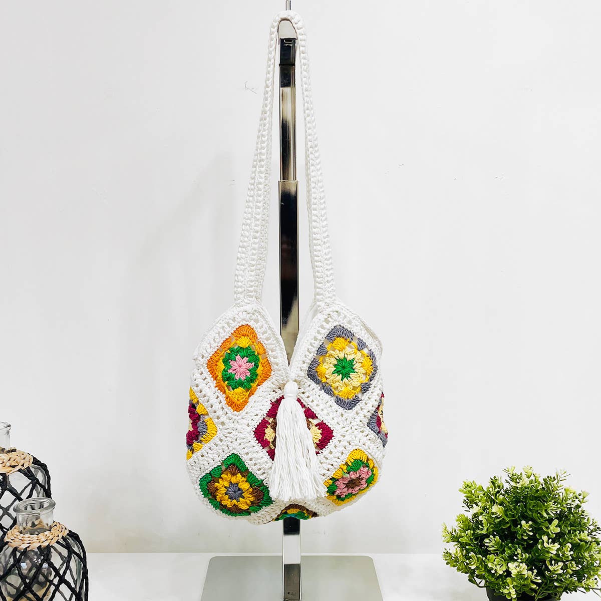 Laya Cotton Crochet Shoulder Bags