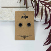 Handcrafted Semiprecious Stone Post Earrings - Black Onyx