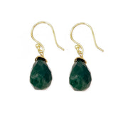 Gold-Plated Aventurine Teardrop Earrings