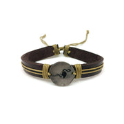 Pull Tie Leather Bracelet - Flamingo
