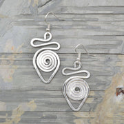 Silver Plated Earrings - Teardrop Spiral