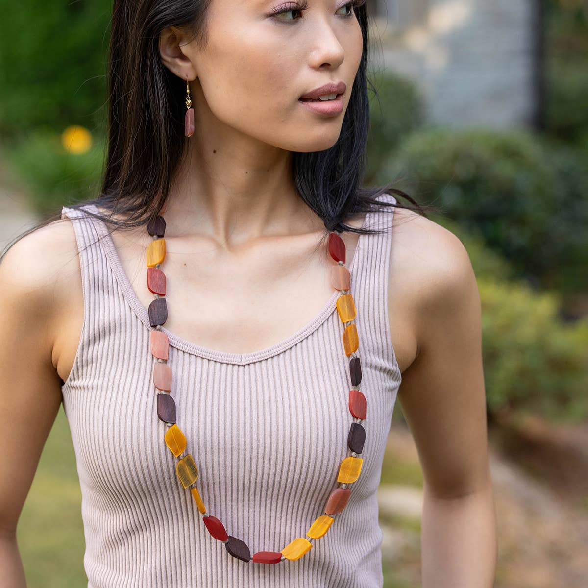 Omala Rosy Cheeks Collection Necklace - Long Abstract Shapes
