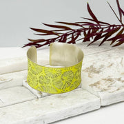 Handcrafted Yellow Floral Patina Bracelet