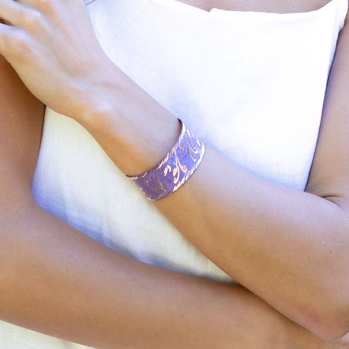 Patina Periwinkle Bloom Cuff