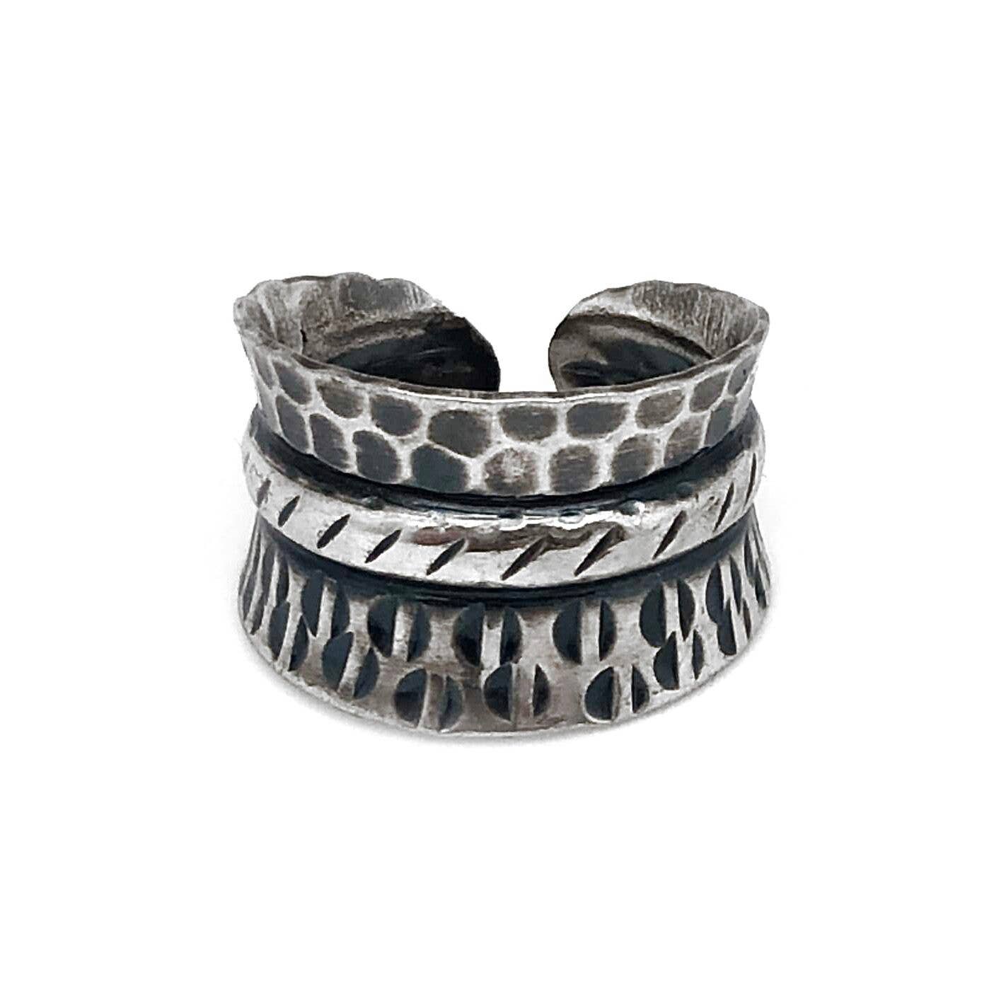 Kashi Circles, Lines, and Band Embossed Ring – Anju Jewelry - Retail