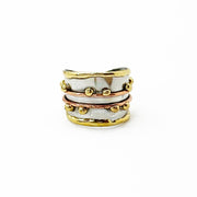 Handcrafted Mixed Metal Dots Ring