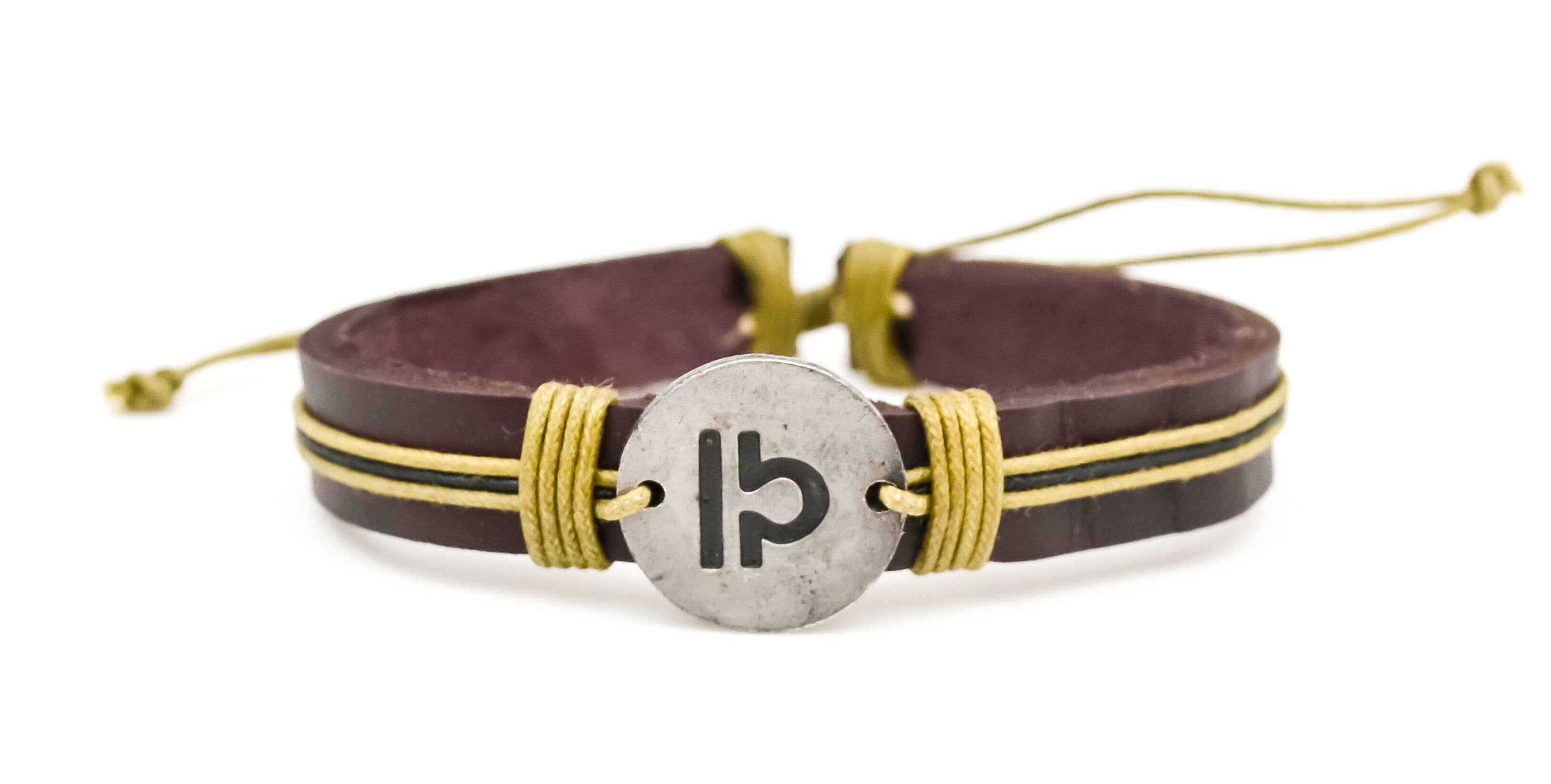 Zodiac Pewter Libra Glyph Bracelet