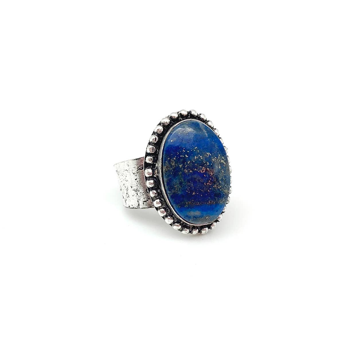 Handcrafted Kashi Semiprecious Stone Ring - Lapis