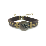 Pull Tie Leather Bracelet - Jaguar on Tree