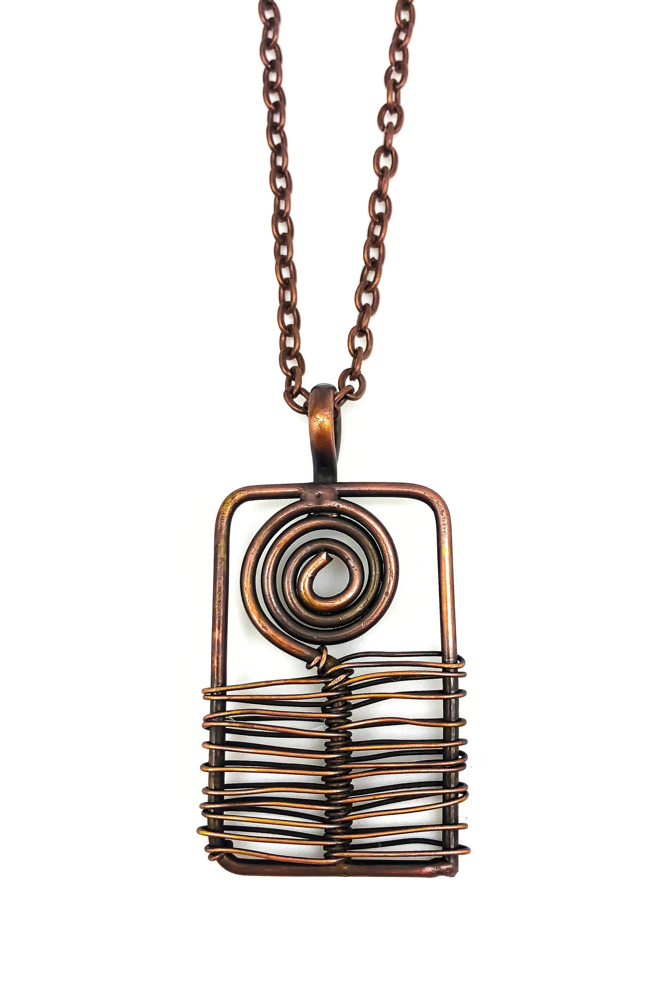 Basketweave Rectangle Pendant Necklace