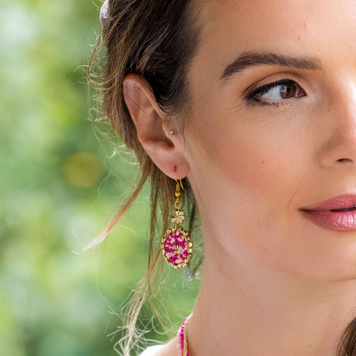 Sachi Cerise Collection Earrings - Small Scatter Bead Discs