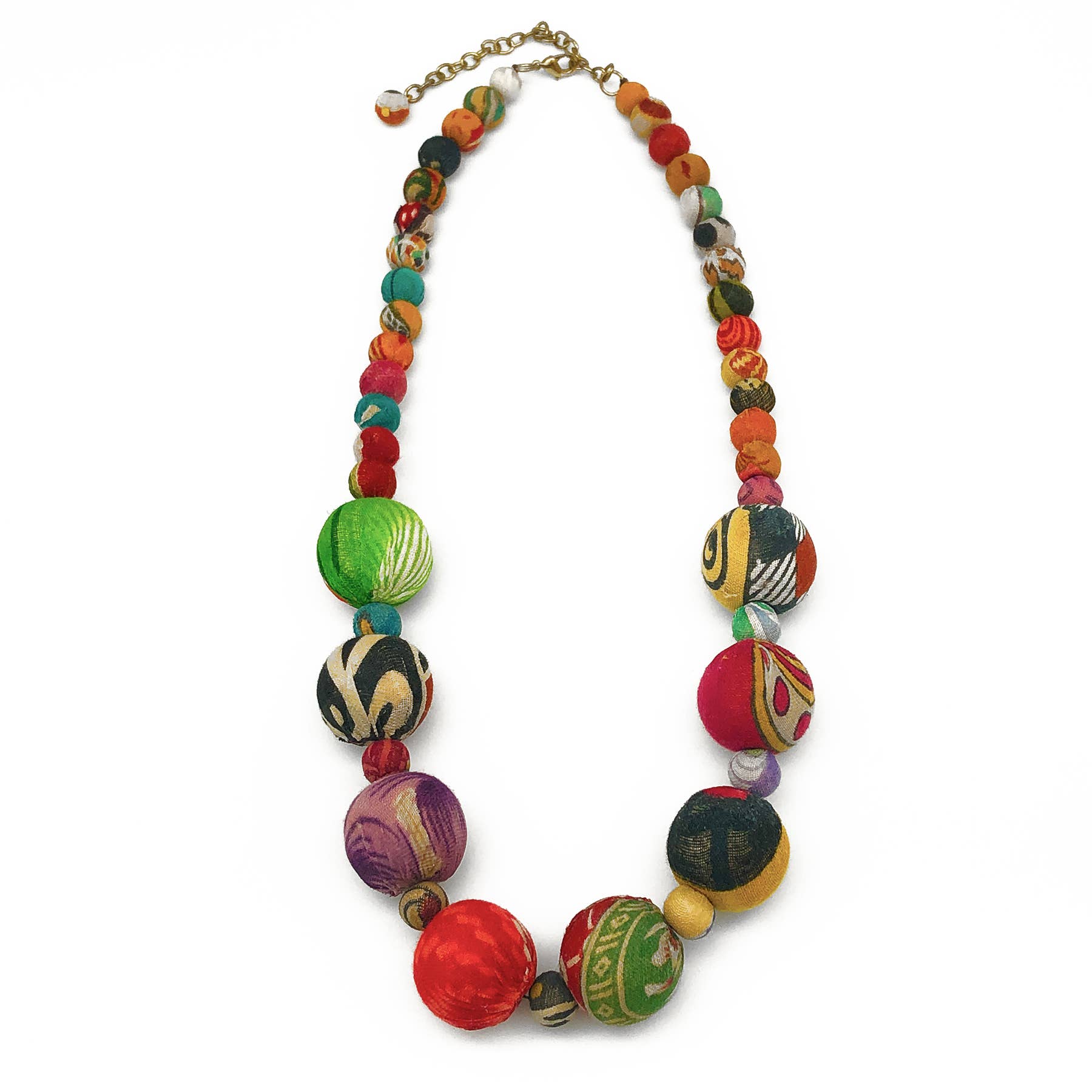 Aasha Large and Small Kantha Beads Handcrafted Necklace