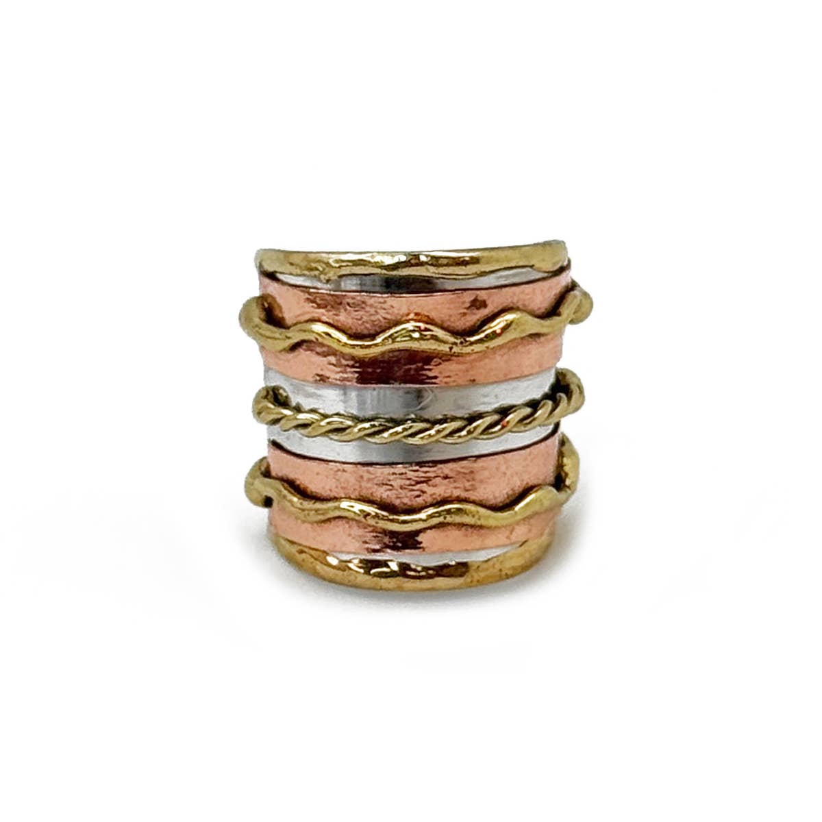 Janya Mixed Metal Ring - Wavy