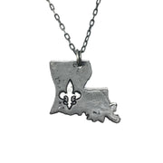 Home State Jewelry - Pewter Necklace Louisiana Fleur-de-Lis