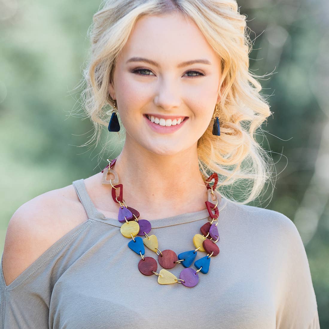 Omala Bold & Brash Collection Necklace - Triangles & Discs