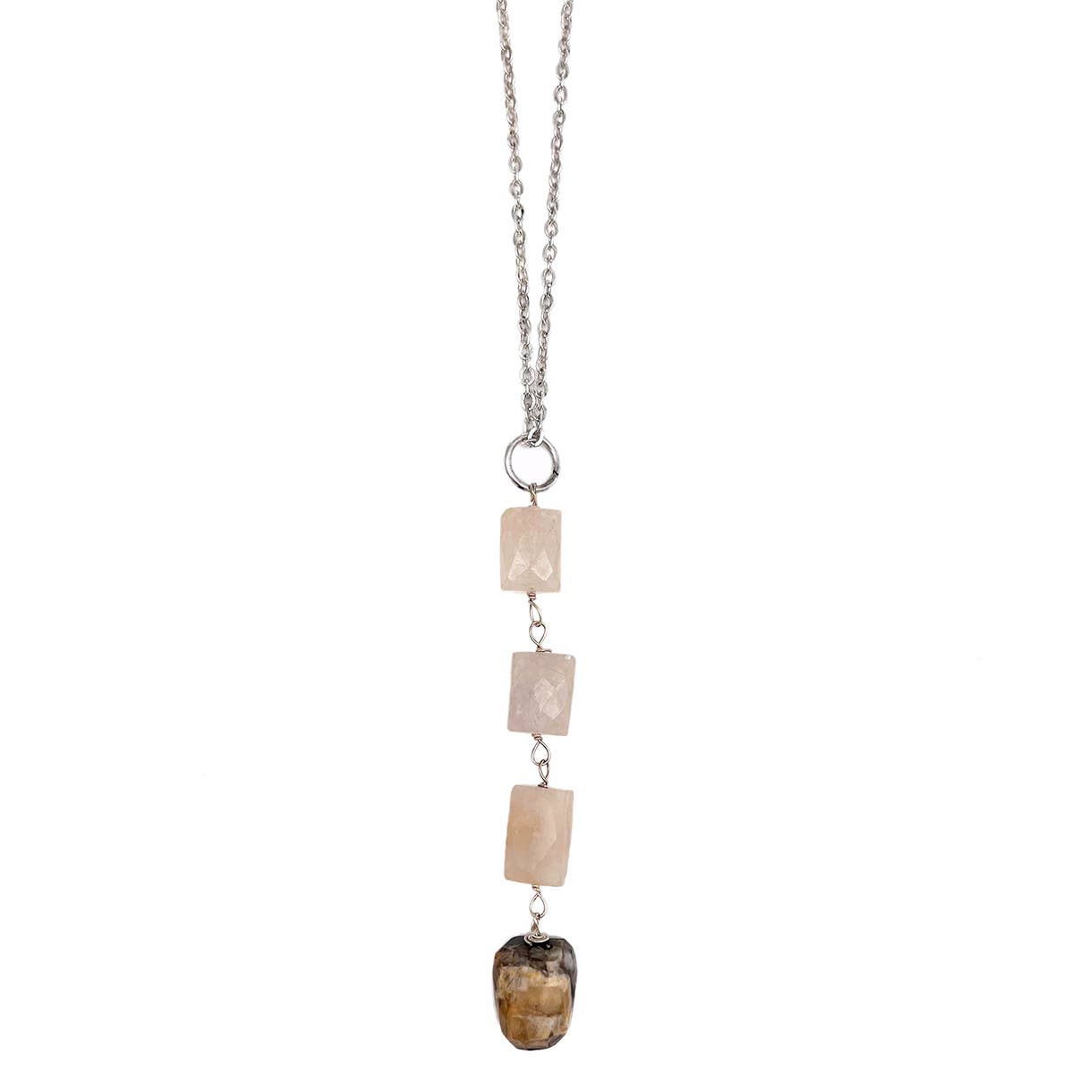 Banjara Cascading Stones Necklace-Yellow Aventurine & Jasper